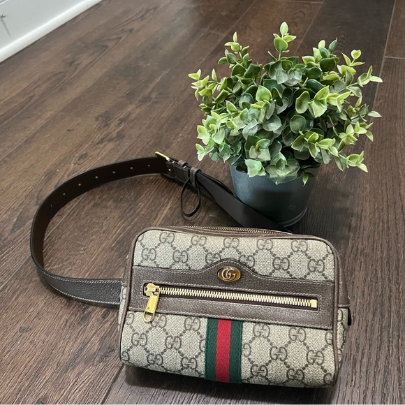 Gucci Brown Monogram Crossbody Bag - Picture 1 of 14